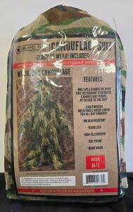 Milspec Plus Ghillie Suit Woodland Camouflage, Size M/L, Full Set With Hood & Weapon Wrap, New