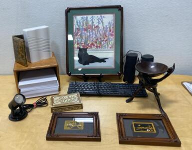 Pair of Framed Miniature Landscape Prints, Ornate Wood Frames, Black Mat, 7"x5.5" Each - Framed Cat - Home Decor and More