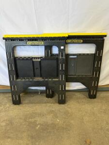 StoreHorse Standard XL Folding Sawhorse, 500 lb Capacity, Black/Yellow, USA Made, Lightweight