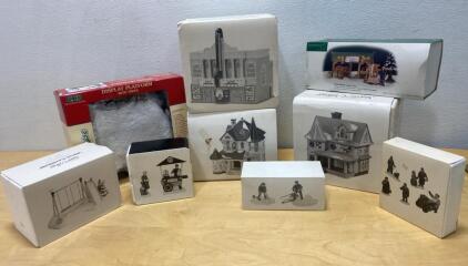 Department 56 & Lemax Christmas Village Houses, Figurines, Accessories Bundle with Original Boxes