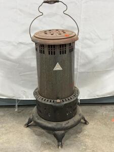 Perfection 1955M Kerosene Heater, Vintage Portable Oil Stove, 25" Tall, 3-Leg Base, USA
