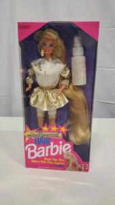 Hollywood Hair Barbie Mattel 3208 &ndash; 1992, Boxed, Magic Hair Mist, Gold Outfit, Accessories Included