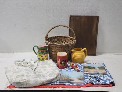 (3) Ceramic Pitchers, (2) Beach Painting Decor, (1) Beach Bag, & More!