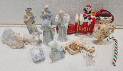 (1) Porcelain Nativity Set of 8 And More