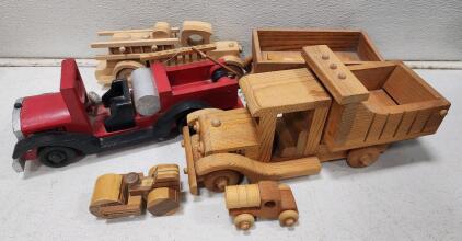 (6) Handcrafted Wooden Collectible Cars