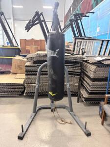 Everlast 70 lb Heavy Punching Bag With Stand, 48" Bag, Black/Gray, Complete Set