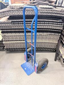 Blue Steel Hand Truck With 600 lb Capacity, 10" Pneumatic Tires, Loop Handle, 50" Height