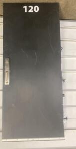 3&rsquo;x7&rsquo; Hollow Metal Commercial Door with Panic Bar & Closer, Pink Steel, No Glazing
