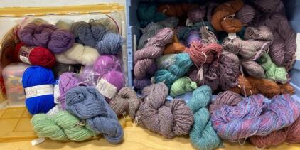 (2) Bins Full of Yarn - Most are Unopend Rolls
