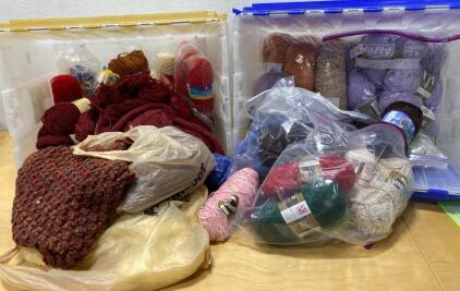 (2) Bins Full of Yarn - Most are Unopend Rolls