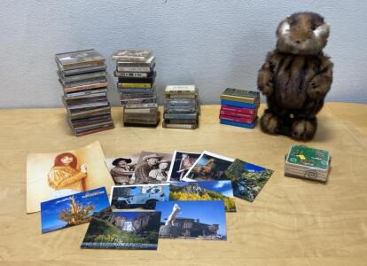 Vintage Media Lot: 28 Cassette Tapes, Western Photos, Caddy Shack Gofer, Jeep Milly Belle Card and More