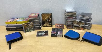 Large Music CD & Audiobook Lot: Garth Brooks, Stephen King, Kenny Rogers, ~45 Discs + Cases