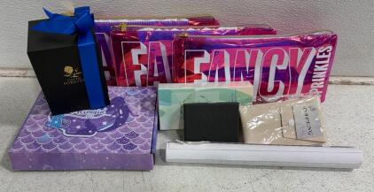 Mixed Beauty & Gift Lot: BenaFee Human Hair, Preserved Roses, Makeup Brushes, Fancy Sprinkles