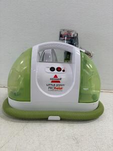 Bissell Little Green ProHeat TurboBrush Portable Carpet Cleaner, 48 oz Tank, 4 ft Hose, 3" Brush. Powers On.