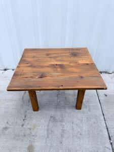 Rustic Reclaimed Solid Wood Coffee Table, 32"x32", Farmhouse Style, Natural Finish