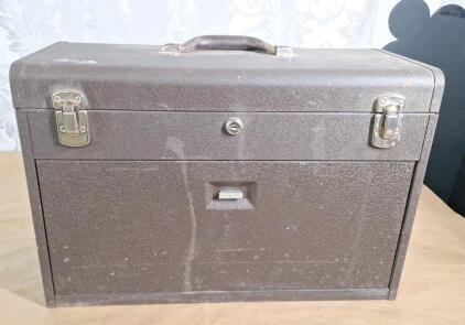 (1) Vintage KENNEDY 520 - Toolbox / 7 Drawer Machinist Tool Box Chest (no key) & Assorted Misc Hand Tools & Hardware