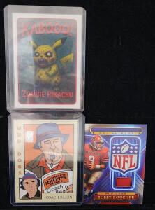 (1) Pokemon Custom "Zombie Pikachu" Fan Art Card (1) Custom "Coach Klein" The Waterboy Trading Card (1) Custom-Made Novelty The Waterbot Bobby Boucher Trading Card
