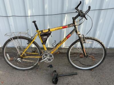 Gary Fisher Mamba Mountain Bike 26" Steel Frame Shimano Exage Cantilever Brakes Rear Rack Yellow
