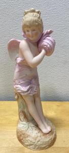 RW Rudolstadt Bisque Porcelain Cherub Figurine, Germany, Model 229, ca. 1895&ndash;1918 12&rdquo; Tall