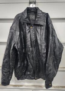 (1) Size XXL Navarre Leather Company Men's Italian Stone Design Patchwork Leather Jacket