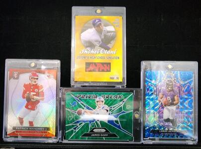 (1) 2024 Panini Totally Certified Patrick Mahomes II #43 Mirror (1) 2024 Panini Prizm Prizm Break Jared Goff #9 Green Wave (1) 2012 Rookie Phenoms Japanese High School Sensation Shohei Ohtani (1) 2024 Panini Mosaic Football Trading Card Featuring Lamar Ja