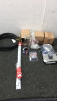 (1) 25’ Soaker Water Hose (3) Edison Bulb Light Fixtures (1) Richelieu 24” Door Slide Kit (2) Spools Of Weedwacker Twine (1) Master lock (1) AquaSource Shower head