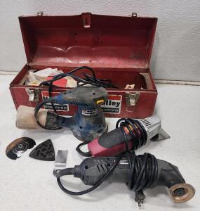 (1) Ryobi 5-inch Random Orbit Sander (1) Craftsman Corded Oscillating Multi-Tool (1) Chicago Electric 67256 Oscillating Multi-Tool W/ Toolbox