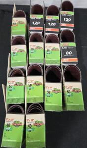 (2) GATOR BELT SANDER 3"X18" 40 GRIT (2 KIT) (4) GATOR BELT SANDER 3"X18" 50 GRIT (2KIT) (4) GATOR BELT SANDER 3"X18" 80GRIT (2KIT) (4) GATOR BELT SANDER 3"X18" 120 GRIT (2KIT)