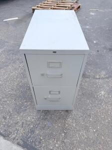 HON 2-Drawer Vertical Letter File Cabinet, Light Gray, Steel, Locking, 29"x15"x28.5"