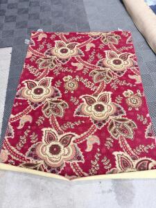 Floral Paisley Area Rug 5x8 Ft Red Polypropylene Machine-Made Rectangle, Bound Edge, Indoor