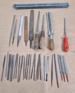 (35) Assorted Hand Files & (1) 14" Magnetic Tool Holder