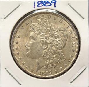 1889 Morgan Silver Dollar, United States, 90% Silver, 38.1mm, Philadelphia Mint (TBC)
