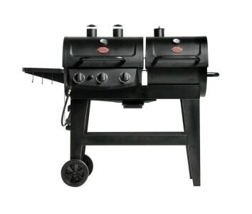 Char-Griller Dual Fuel Pro Gas & Charcoal Grill Smoker, 1000 sq in, 143 lbs, Cast Iron Grates
