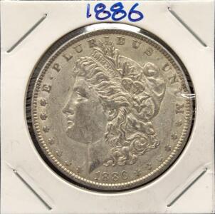 1886 Morgan Silver Dollar, Philadelphia Mint, 90% Silver, Circulated Condition