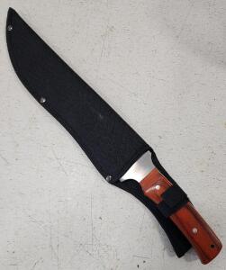 (1) Rail Ryder 15.5" Stainless Steel Blade With Pakkawood Handle And Sheath