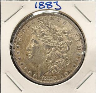 1883-O Morgan Silver Dollar, New Orleans Mint, 90% Silver, Circulated Coin