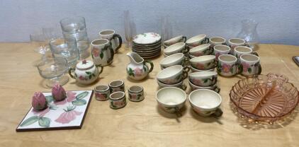 Tea and Coffee Cups with Creamers and Table Setting Decor