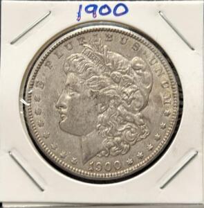 1900 Morgan Silver Dollar, Philadelphia Mint, 90% Silver, 38.1mm, Circulated Condition