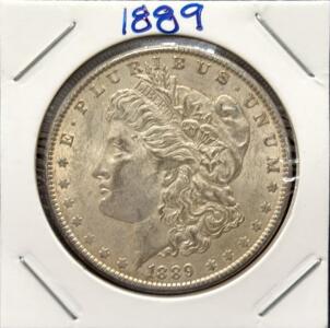 1889 Morgan Silver Dollar, Philadelphia, 90% Silver, Classic U.S. Coinage, Key Collector Coin