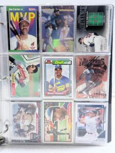 Binder of 100 Baseball Cards &ndash; Hall of Famers and Stars, Joey Votto, A-Rod, Bench, Lindor