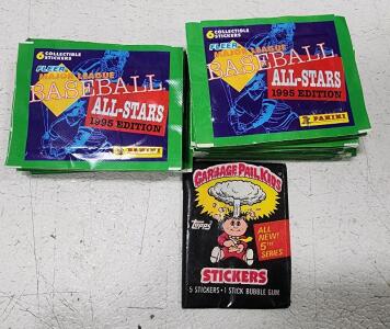 (1) Topps Garbage Pail Kids Sticker Pack 5th Series (34) Fleer 1995 Panini Baseball Sticker Packs