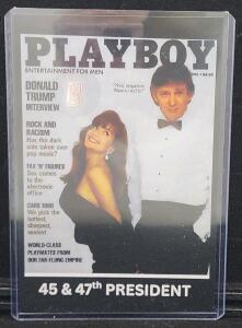 (1) Collectible Playboy Magazine Mini Cover Replica Presidential Large Card W/ 1G Silver