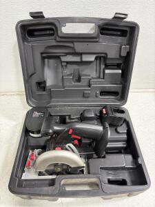 Coleman 18V Cordless Circular Saw Kit, 5-1/2" Blade, Battery, Charger, Hard Case. Powers On.