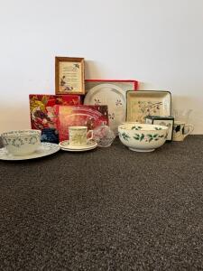 Holiday & Vintage Ceramic Tableware Set | Far Side Mugs, Mikasa Glass, Floral Cups, Bowls & Trays