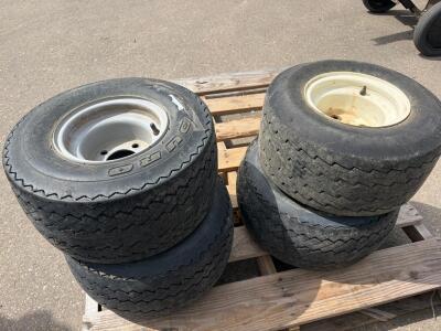 EXCEL DURO G/C 13 18x9.50-8 Turf Tires with 8" 4-Lug Steel Wheels &ndash; Set of 4, Fits Golf Carts