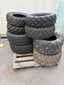8 Off-Road ATV/UTV Tires, Aggressive Tread, 25x10-12 Approx. Size, Mud/Trail, 6-Ply