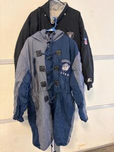 Vintage Starter Raiders NFL ZipUp Jacket & Georgetown Hoyas ZipUp Jacket Embroidered Logos