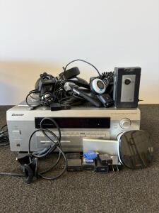 Pioneer VSX-D412 Receiver, Flip Video MinoHD, Garmin GPS, Ecobee, Headphones & Chargers Lot