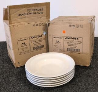 Tuxton AMU-064 Pasta/Salad Bowls, 11-3/4" Pearl White China, Set of 12x2, Model AMU-064