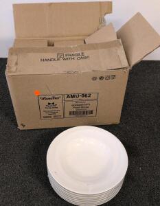 AlumaTux AMU-062 Rim Soup Bowls, 10.5" Pearl White, 24oz, Box of 24, Tuxton China